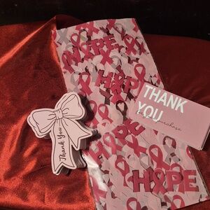 NEW 🐦 SMALL BUSINESS 🐦 TY CARDS💝Thick Card Stock 100 Count 🎀PINK Bows/Tradit